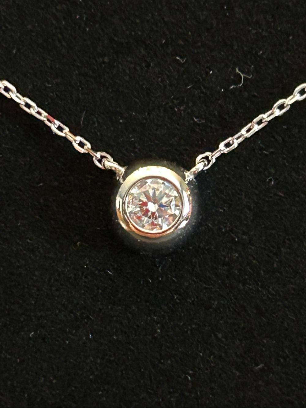 1.00CTW Sterling Silver Bezel Set Genuine Moissanite Solitaire Pendant Necklace